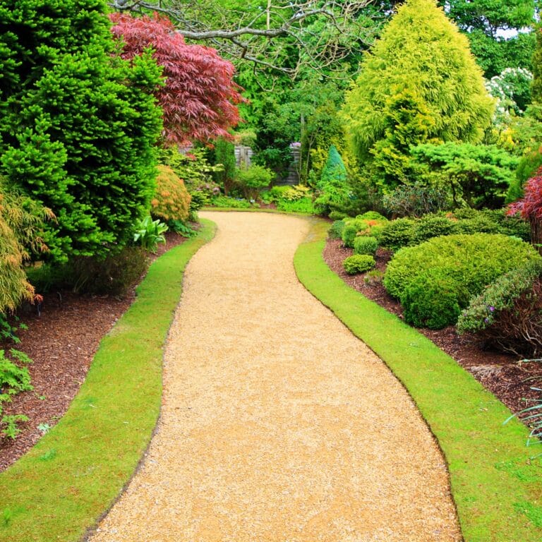 Freshly topped up gravel pathway in Dorset