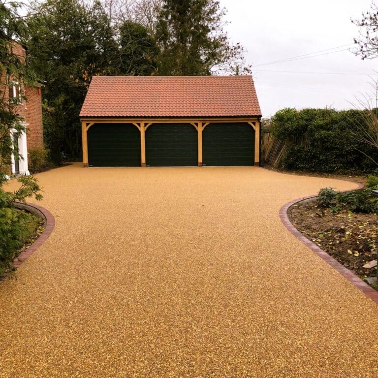 Resin driveway installed outside large estate in Dorset